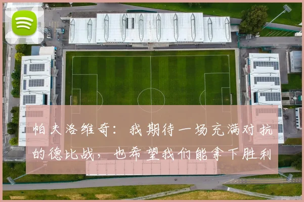 帕夫洛维奇:我期待一场充满对抗的德比战,也希望我们能拿下胜利